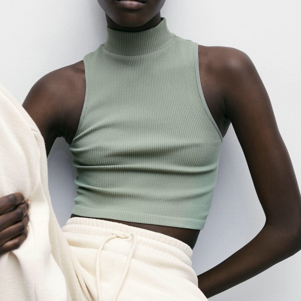Zara Limitless Contour Mock Neck Top